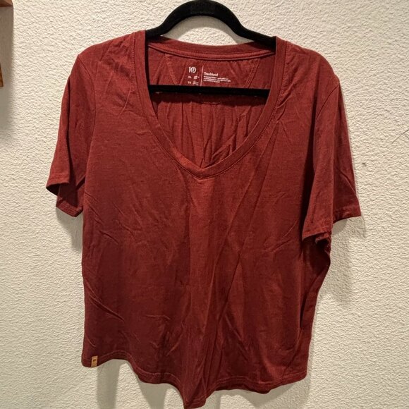 Rust/Red Orange TreeBlend V-Neck T-Shirt - Size XL - Picture 1 of 7